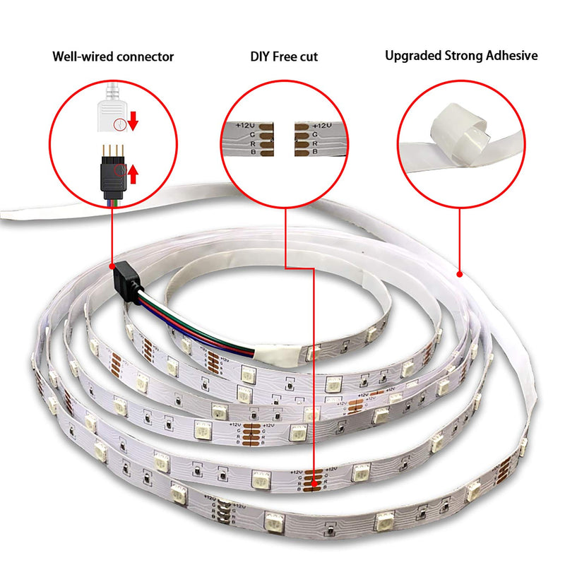 [AUSTRALIA] - LANGSA LED Strip Lights, APP Remote Control, RGBW Color Changing Rope Lights, Sync to Music, Stronger Adhesive Tape, LED Tape Lights for TV, Bedroom, Party, Holiday Decoration (16.4ft/5M)… Rgb (Red, Green, Blue) 16.4FT 