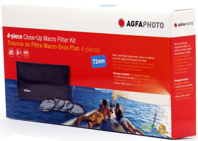 AGFA 4-Piece Close-Up Macro Multi Coated Filter Kit 72mm (+1+2+4+10) APCUF472 Multi Coated 72mm