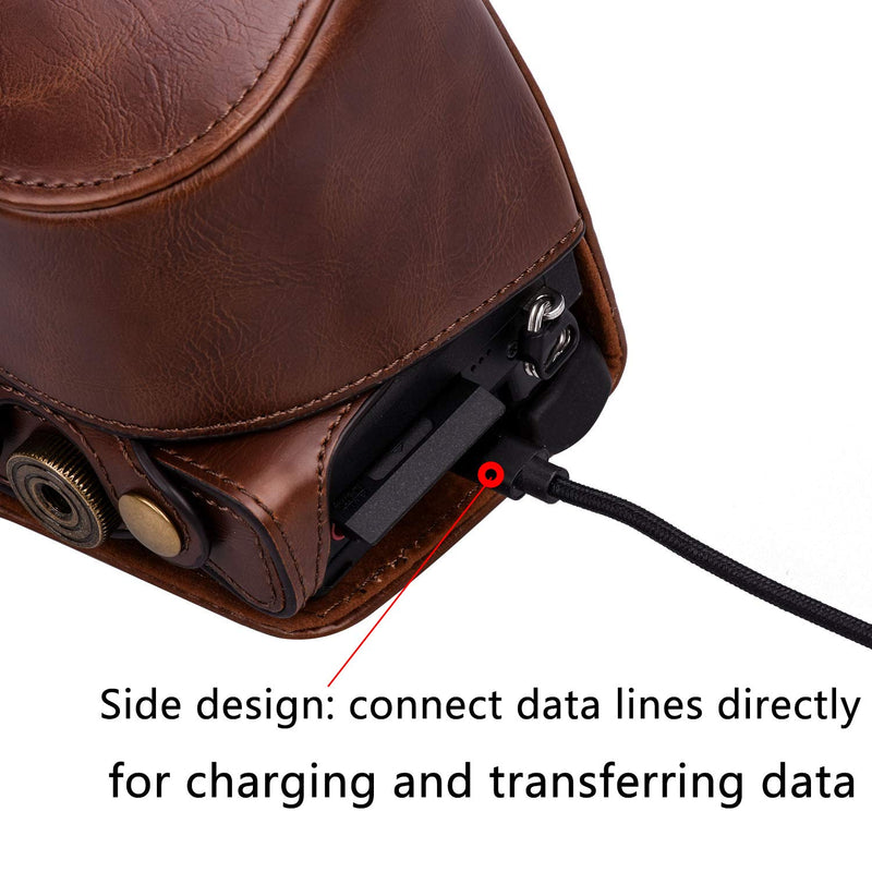 XEVN for Sony a6300 case,for Sony a6000 case,Premium PU Full Body Leather Camera Case Bag for Sony Alpha a6300 a6000 a6100 a6400 Fit 16-50mm Lens with Camera Shoulder Strap(Coffee) coffee