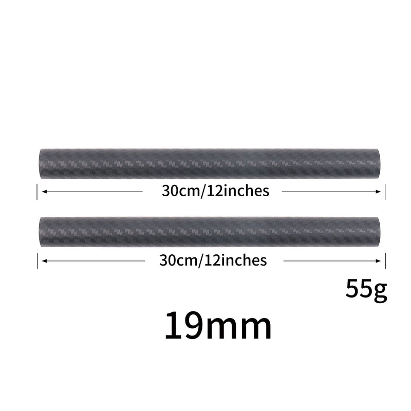 Foto4easy 16 Inch 19mm Carbon Fiber Rod for 19mm Rail Rod Support System,19mm Rod Matte Box 19mm Rod Follow Focus 19mm Rod-16 inch