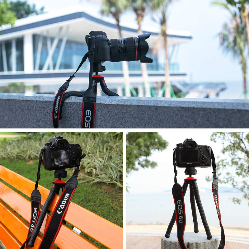 Fotopro Flexible Phone Tripod, Camera Tripod with Dual 1/4" Screw & Bluetooth Remote Control & Smartphone Mount for iPhone, DSLR, Samsung, Huawei