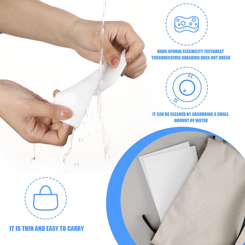 100 Pack Eraser Sheets Disposable Thin Cleaning Sponges Sheets Melamine Sponge Pads Home Eraser Wipes for Kitchen Shoe Furniture Bathroom Shower Cleaner