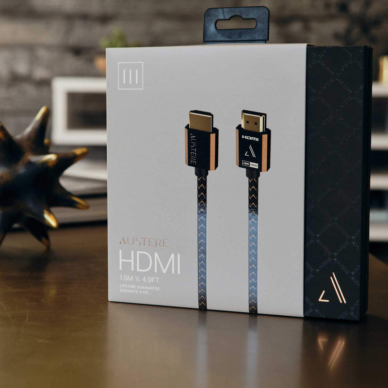 Austere III Series 4K HDMI Cable 1.5m | Premium Certified HDMI, 4K HDR, 18Gbps for 4K60, High Fidelity ARC, Gold Contacts & High Flex Cable