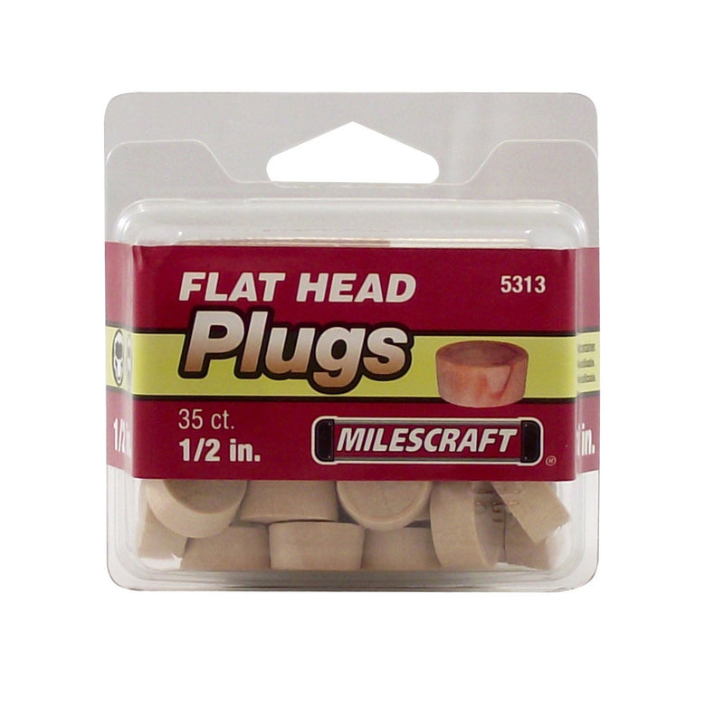 Milescraft 5313 1/2" Flat Head Plugs (35 pc) 1/2-Inch
