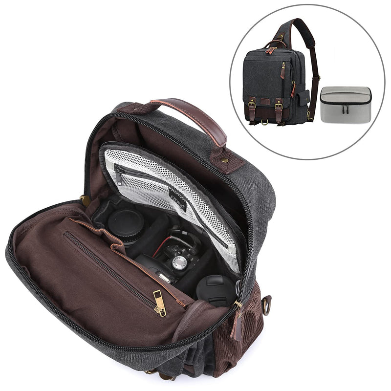 S-ZONE Water Resistant Camera Insert Bag with Sleeve Camera Case Upgraded Version 2.0 Gray