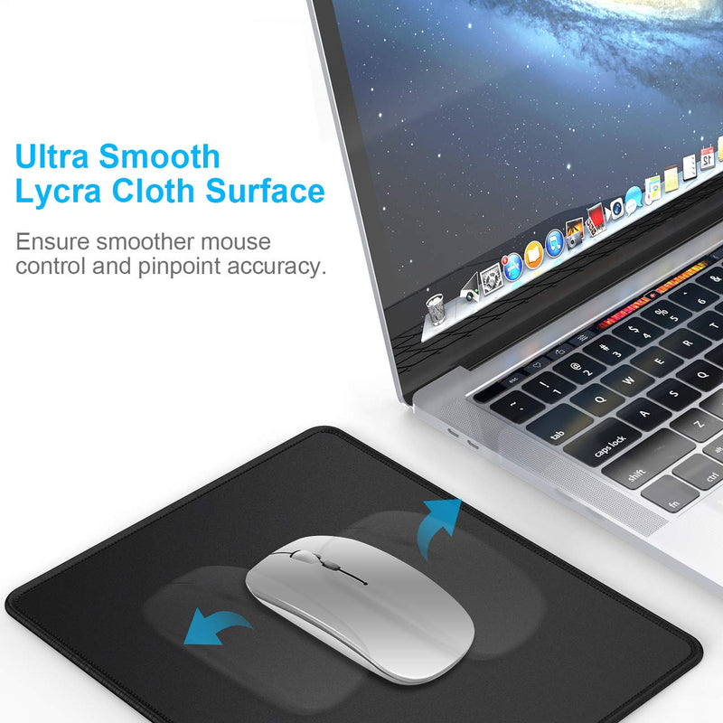 MROCO Mouse Pad [30% Larger] with Non-Slip Rubber Base, Premium-Textured & Waterproof Computer Mousepad with Stitched Edges, Mouse Pads for Computers, Laptop, Gaming, Office & Home, 8.5 x 11 in, Black LARGE (8.5" x 11") Office/ 1 Pack