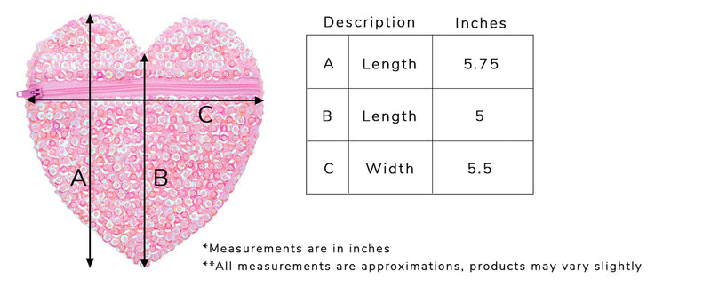 Shu-Shi Girls Toddler Sequin Purse Heart Shaped Small Bag Crossbody Long Strap One Size Purple