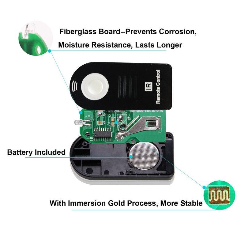 Foto&Tech IR Wireless Shutter Release Remote Control Compatible with PENTAX Q PENTAX DSLR 645Z 645D K-5 II K-5 II s K-1 K-3 II K-3 K-50 K-30 K-S2 K-S1 Q-S1 K-500 X-5 K-m K-5 K-7 1 PC Black