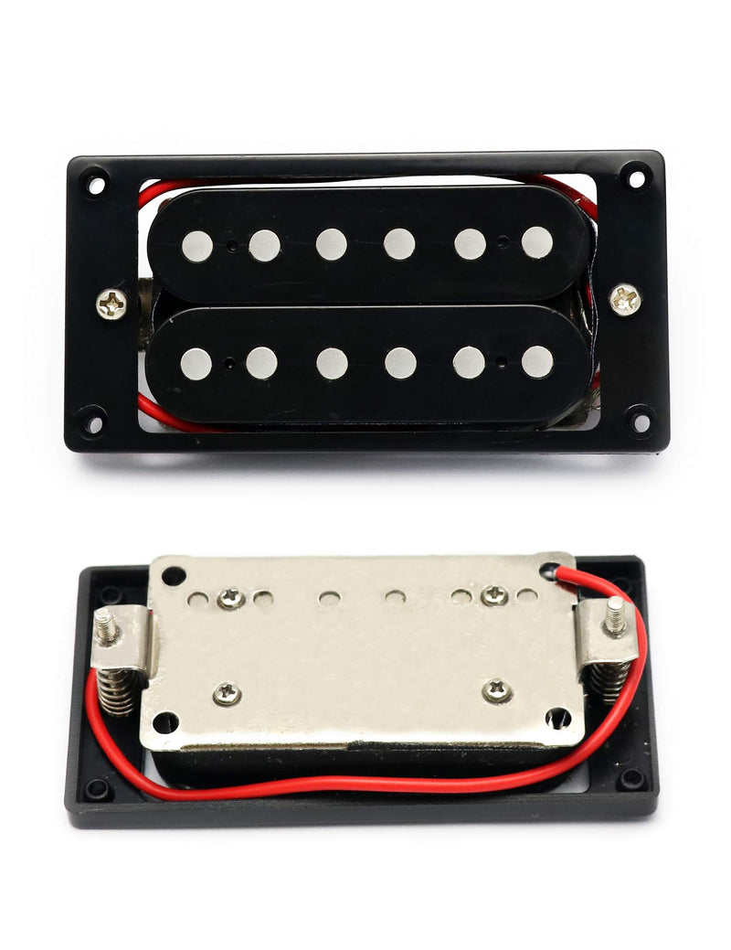 Metallor Electric Guitar Humbucker Pickup Double Coil Ceramic Magnet Pickup Guitar Parts Replacement Neck and Bridge Set of 2Pcs (Black) Black