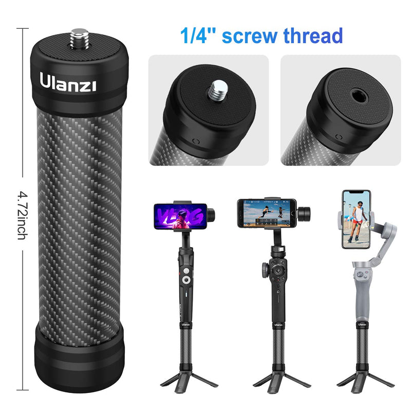 ULANZI Osmo Mobile 3 4 Extension Rob, Lightweight Smartphone Handheld Stabilizer Monopod Selfie Stick Handle Grip Compatibel with Moza/Feiyu/Zhiyun Smooth Q & 4 Gimbles with 1/4" Thread Handheld Pole 9.29inch