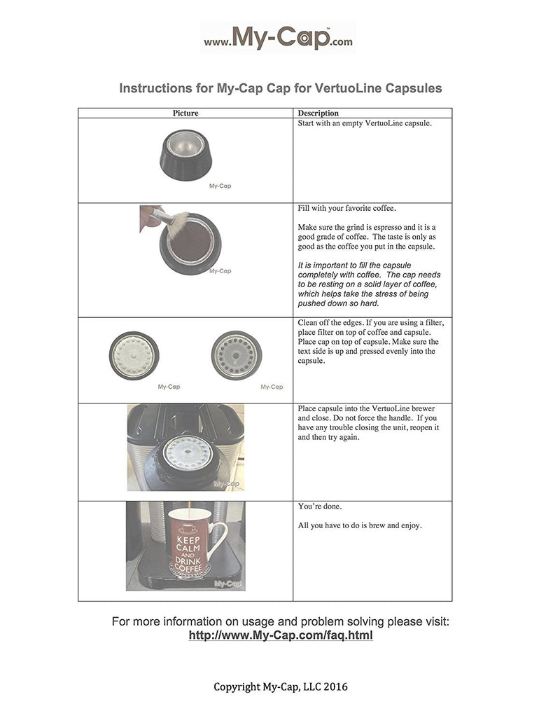 My-Cap 100 Paper Filters for use with Caps to Reuse Capsules for Vertuo Line Brewers