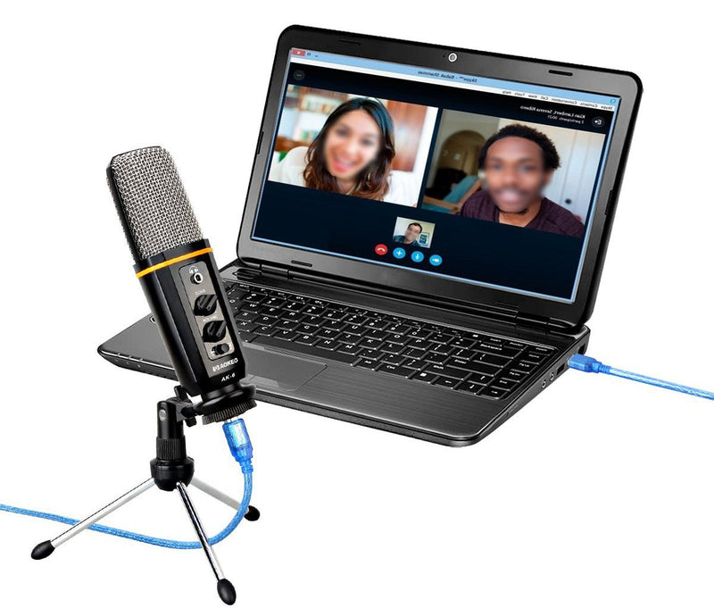 [AUSTRALIA] - Aokeo's AK-6 Desktop USB Condenser Microphone, Best For Live Podcasting, Broadcasting, Skype, YouTube, Recording, Singing, Streaming, Video Call, Conference, Gaming, Etc. With Mount Stand, Plug & Play 