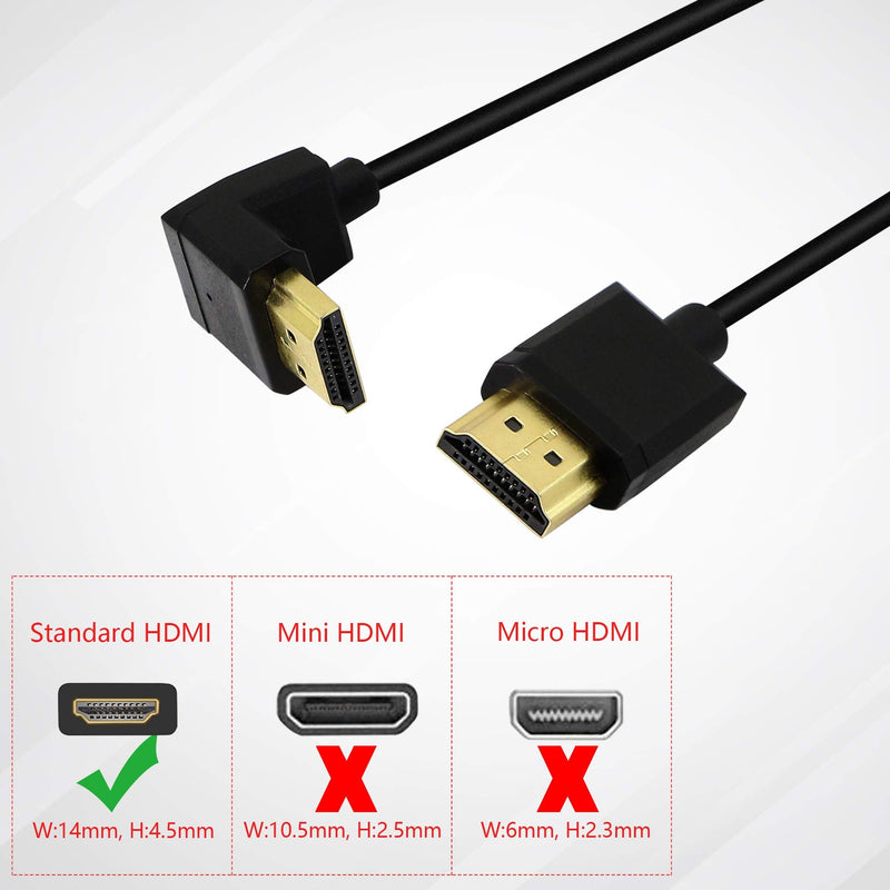 PNGKNYOCN 15CM HDMI Male to Male Short Cable, 270 Degree Upward Angle High Speed HDMI 2.0 Adapter Connector Cable Support 4k@60HZ, for Raspberry Pi, Tablet, Camera Etc(Up)