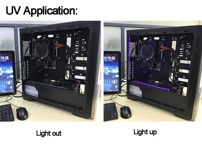 [AUSTRALIA] - LEDdess PC LED Flexible Light Strip Computer Lighting UV Purple with Magnetic for PC Case Computer Lighting Kit (30cm, 18leds,S Series, The 2nd Gen) 