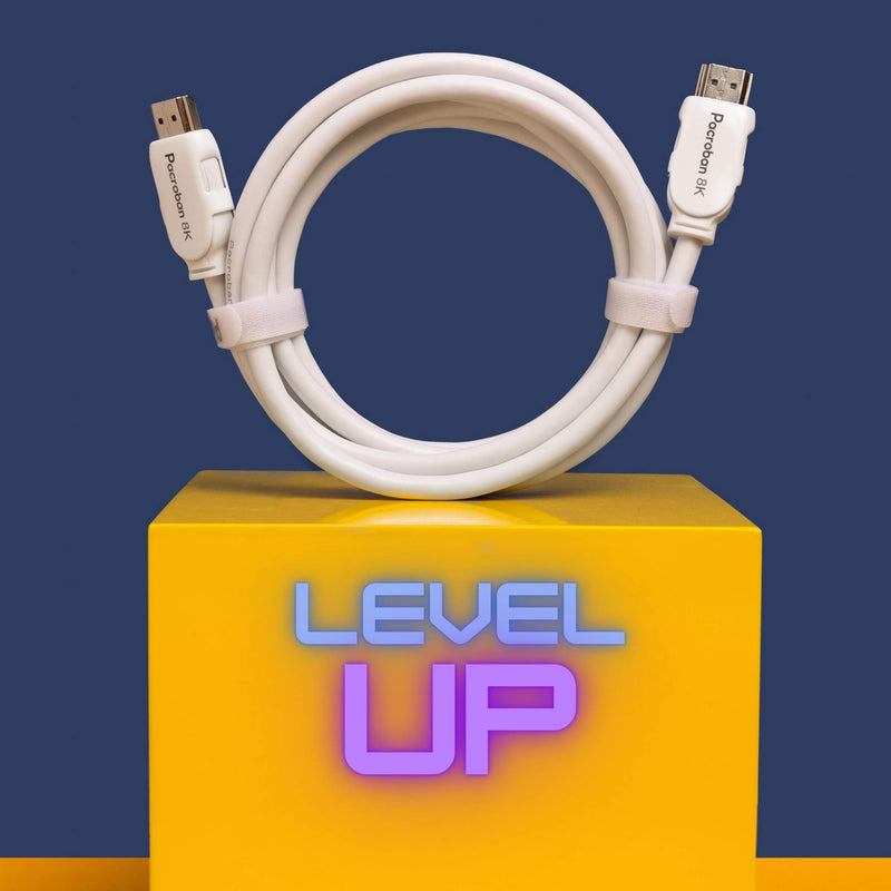 Pacroban 8K HDMI Cable (10ft) White 48Gbps, HDMI 2.1 Cable, 4K 120hz, HDCP 2.3, Dolby Vision, Dynamic HDR, CL3 in-Wall Safe 10ft