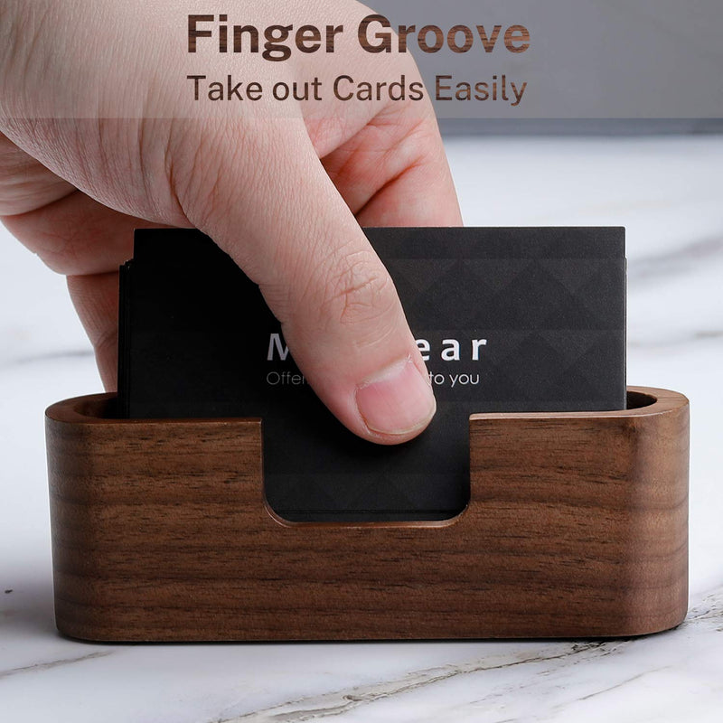 MaxGear Business Card Holder Wood Business Card Holder for Desk Business Card Display Holder Desktop Business Card Stand for Office,Tabletop - Oval 2 Pack Oval - 2 Pack