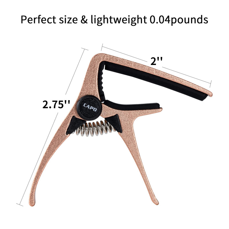 Ukulele Capo for 4 String Guitar and Mandolin, Mini Size Professional Ukulele Capo (Gold) Gold