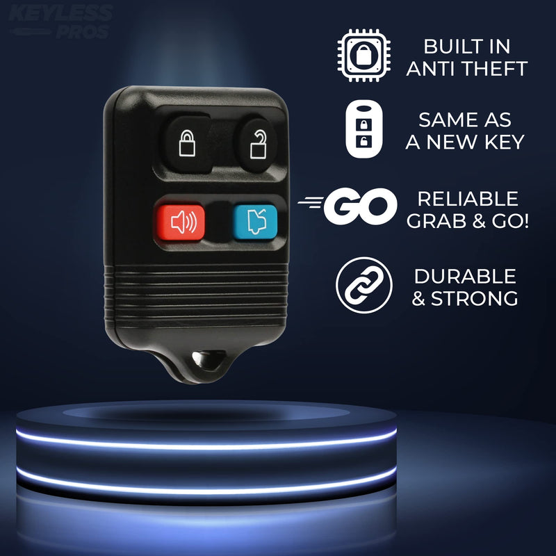 [AUSTRALIA] - KeylessPros 4-Button Replacement Key Fob Keyless Entry Remote, fits Ford, Lincoln, Mercury, Mazda Mustang, CWTWB1U345, CWTWB1U331 (2-Pack) 4-BTNx2 