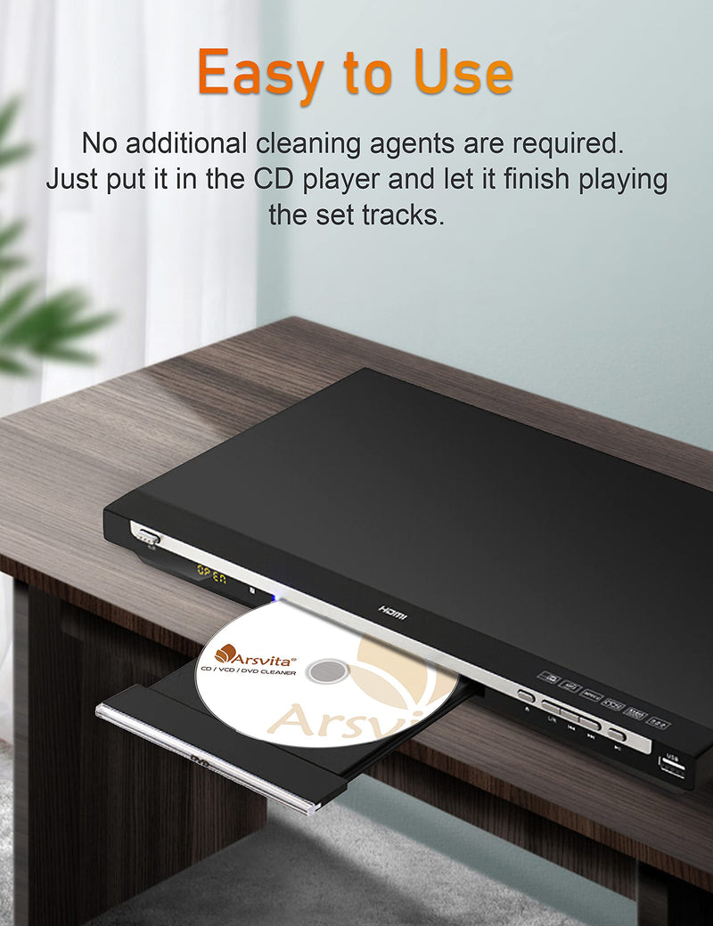 [AUSTRALIA] - Arsvita CD Laser Lens Cleaner Disc Cleaning Set for CD/VCD/DVD Player, Safe and Effective 
