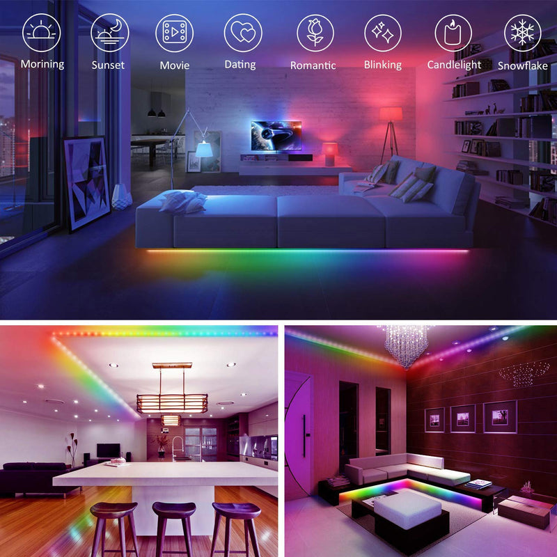 [AUSTRALIA] - Smart LED Strip Lights,10M 32.8Ft RGB WiFi Wireless Waterproof Remote Control Rope Light with Alexa Google Assistant for Kitchen Bar Eaves Home Part 32.8ft/10m 