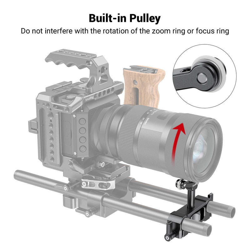 [AUSTRALIA] - SMALLRIG Universal 15mm LWS Rod Mount Lens Support Bracket Height Adjustable for DSLR Camera Shoulder Rig - 2727 