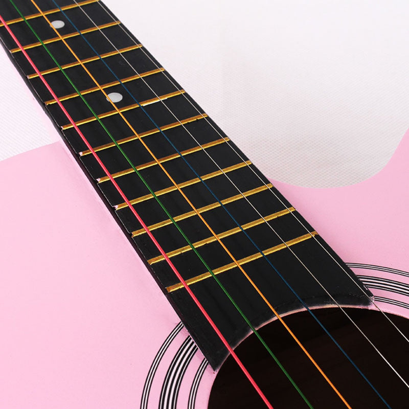 euhuton 6Pcs Colorful Guitar Strings for Acoustic Guitar（5 Colors),with 2Pcs Assorted Guitar Picks（0.96mm,random color）