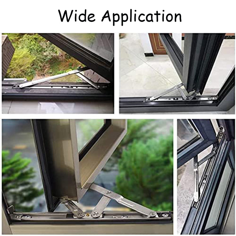 MroMax 14Inch Casement/Hanging Window Hinge and 202 Stainless Steel Silver Tone 1PCS