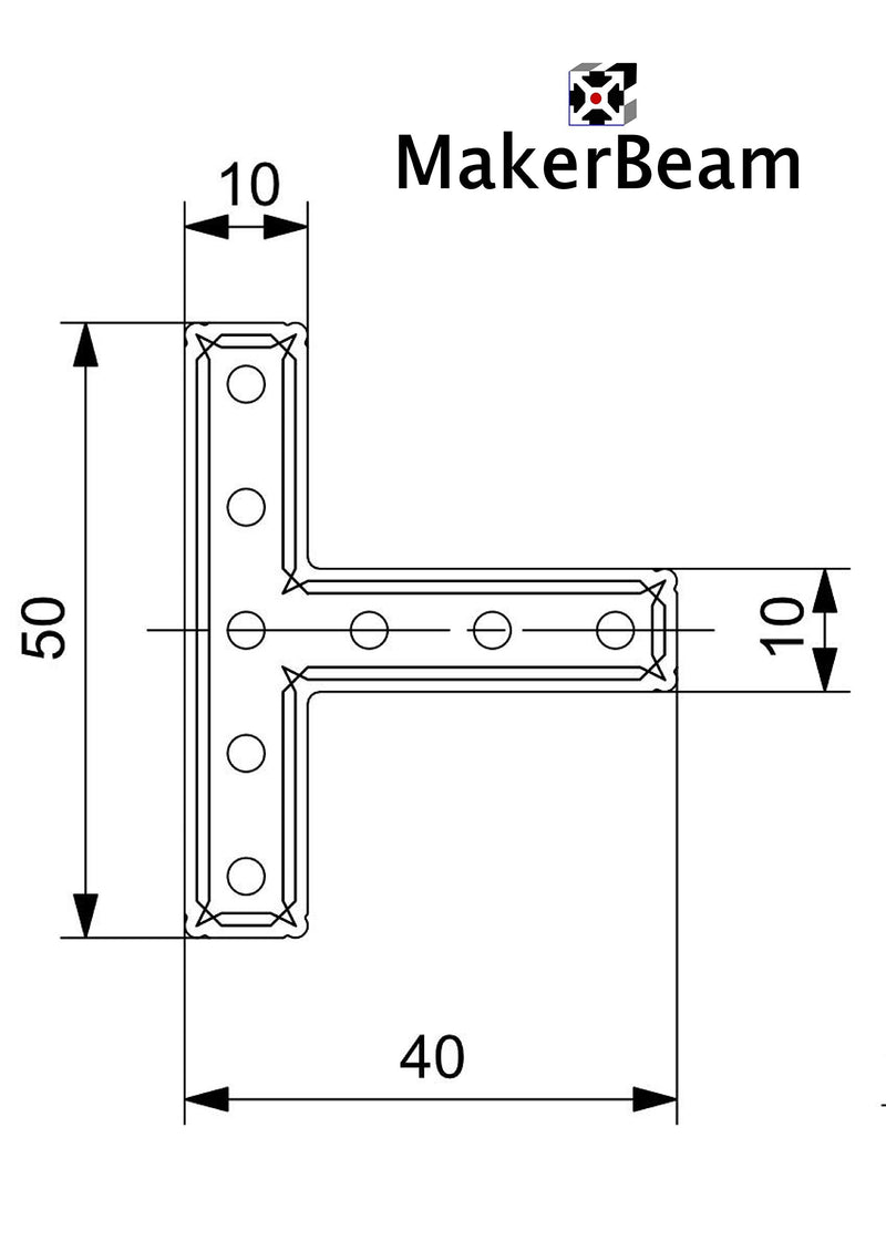 Makerbeam Openbeam T Bracket (Pack of 12pcs)