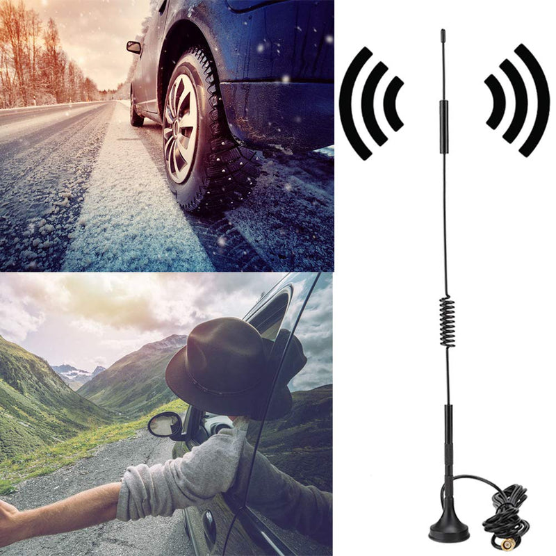 Zopsc LTE Outdoor Antenna SMA Male 4G/3G 18dBi High Gain Magnetic GSM Outdoor Sucker Antenna 700-2700MHz 36cm High(5m) 5m