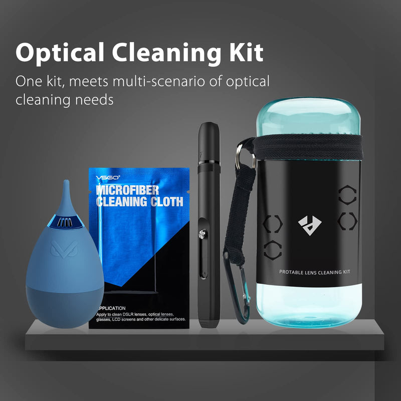 [AUSTRALIA] - VSGO VS-A8E Camera Cleaning Kit Portable Bottle Tumbler Air Blower Lens Cleaning Pen Lens Microfiber Cleaning Cloth Compatible for Canon, Nikon, Pentax, Sony, Samsung, Fuji Optical Lens DSLR Camera 