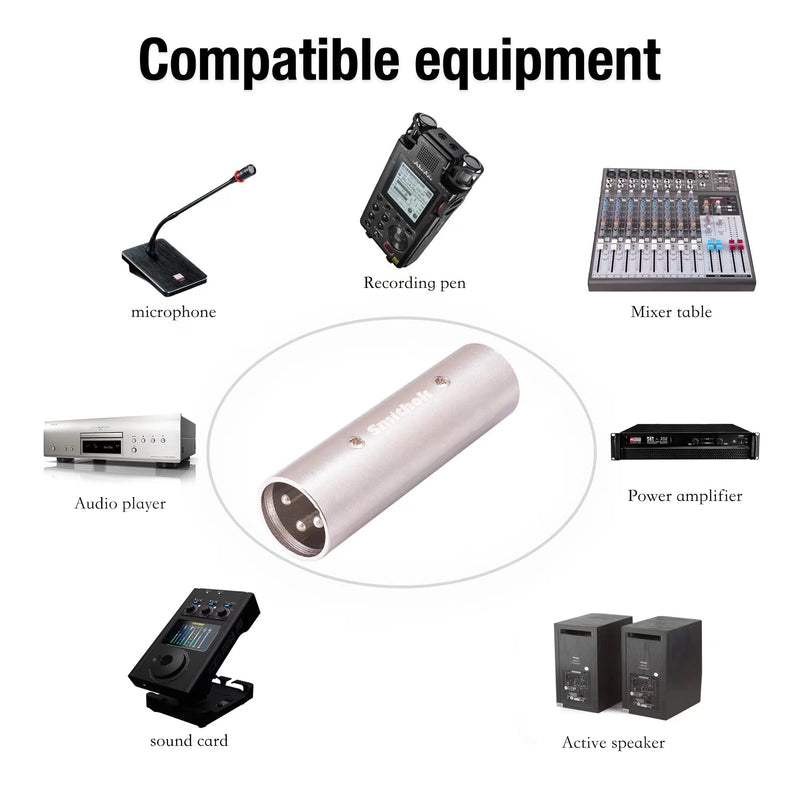 Smithok 4 Pack 3-Pin XLR Male to XLR Male Adapter,XLR Male to Male Adapter