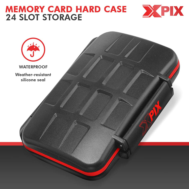 XPIX 24X Storage Water Resistant Protective Memory Card Case