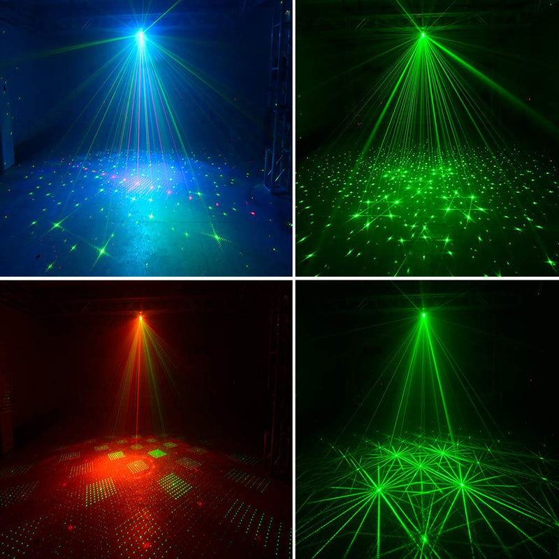 LED Stage 2 in 1 Stage Beam Lights Sound Activated DJ Disco Party Lights with Strobe Flash Effects, Timing LED Projector with Remote Control for Home Birthday Decorations Dance Party