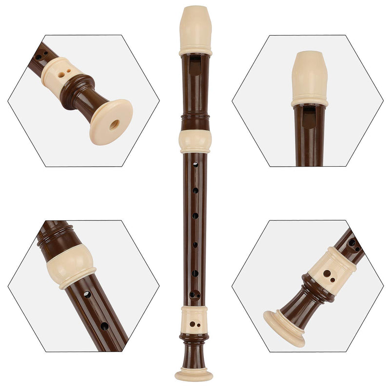 Recorder 8 Hole Descant Flauta Soprano Recorder Professional Treble Flute Baroque Style C Key for Kids Children With Fingering Chart Instructions