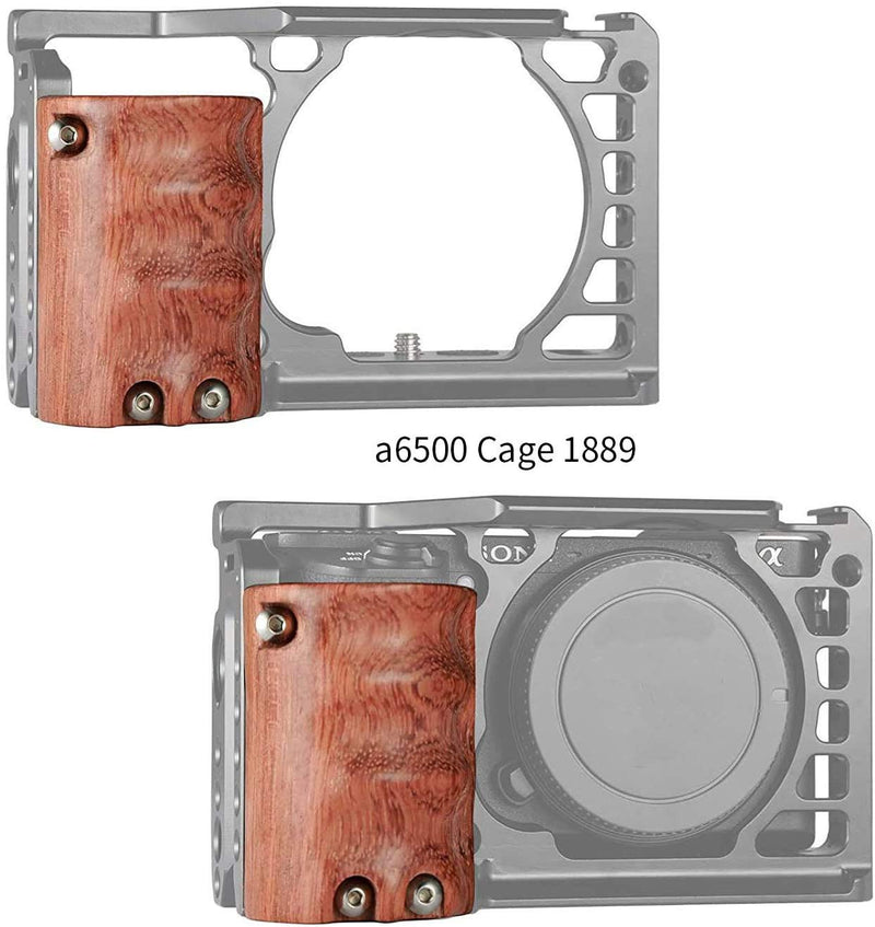 SMALLRIG Wooden Handgrip for Sony Alpha a6000/a6300/a6500 Mirrorless Digital Camera Cage 1889 Cage 1661-1970