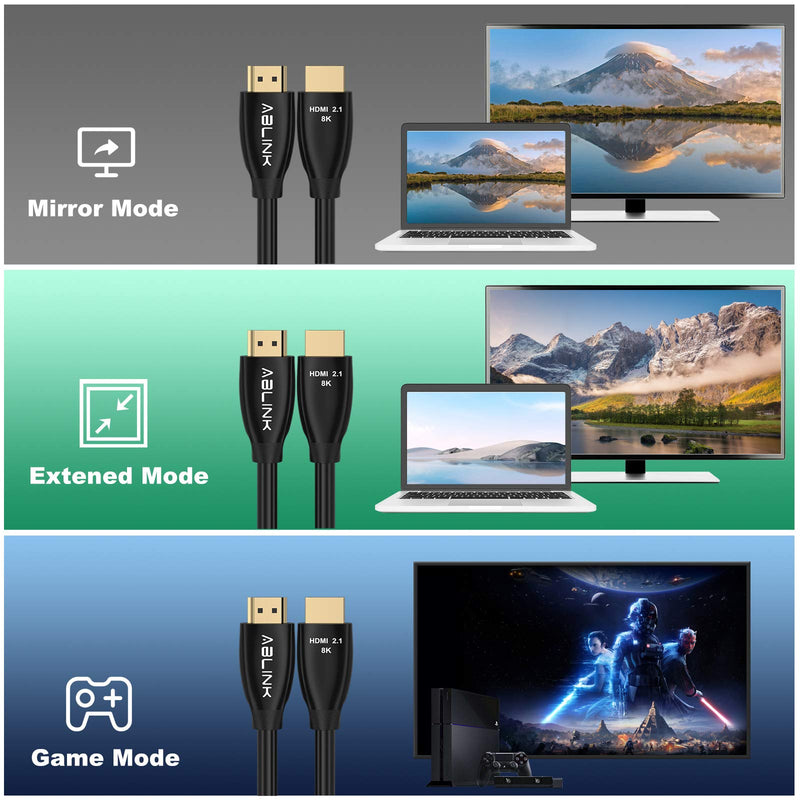 8K HDMI 2.1 Cable 10 ft, Certified Ultra High Speed HDMI Cable 48Gbps, 8K 60Hz 4K 120Hz Support eARC HDR Compatible with RTX3090 LG C9 PS5 Xbox One Copper HDMI 2.1 cable 10ft 8K