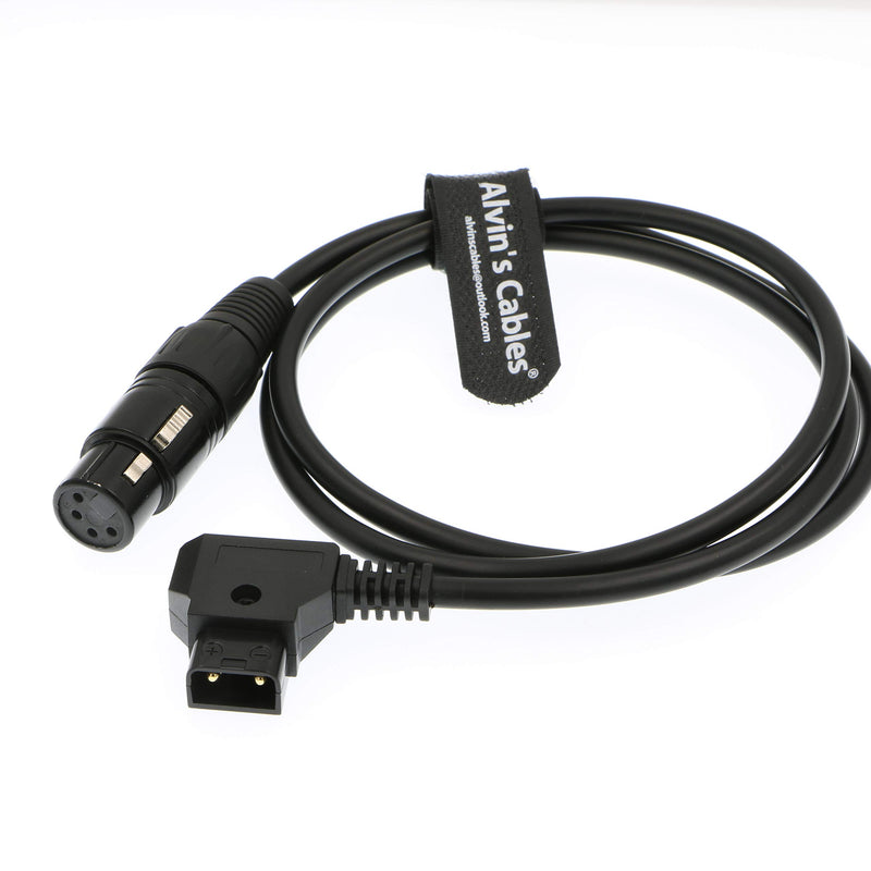 Alvin's Cables XLR 4 Pin Female to D Tap Power Cable for Practilite 602 DSLR Camcorder Sony F55 SXS Camera Straight Cable