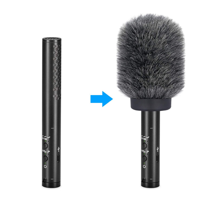 [AUSTRALIA] - NTG Furry Microphone Windmuff - Windscreen/WindShield for Rode VideoMic NTG and Microphones with Maximum Slot Length of 100mm (3.9") and Diameter of 18-24mm by YOUSHARES (Shag, Gray) 