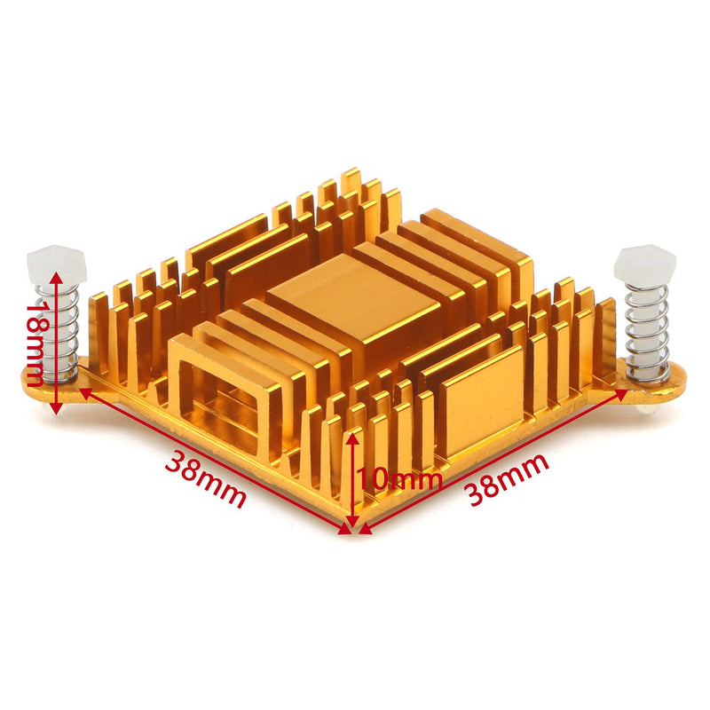 Unxuey 6Pcs Set Aluminum Heat Sink South Bridge North Bridge Radiator Cooling Fin Motherboard chip Cooler with Fixing Hole for IC Chipset Module Cooler Gold