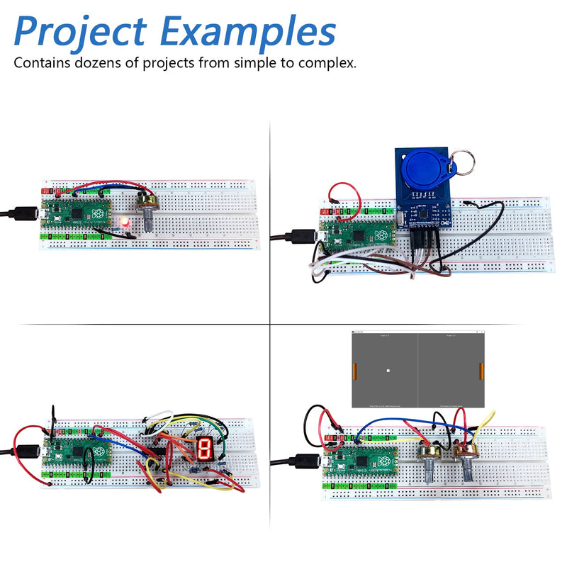 Freenove Ultimate Starter Kit for Raspberry Pi Pico (Included) (Compatible with Arduino IDE), 587-Page Detailed Tutorial, 222 Items, 99 Projects, Python C Java Code Ultimate Kit with Pico