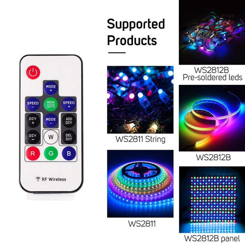 [AUSTRALIA] - RGBZONE DC 5-24V Mini 14 Key RF Remote Controller for WS2811 WS2812B Dream Color LED Strip Light 