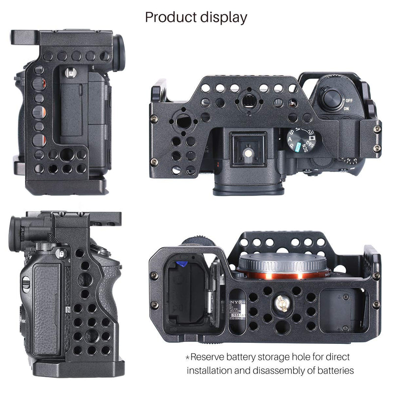 Camera Cage for Sony A7III/A7RIII/M3 Standard Arca-Style Quick Release Plate + Top Handle Grip Accessory Kits for Sony a7iii Series