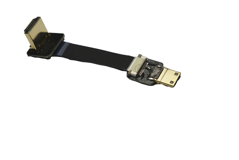 Short Flat Slim Thin HDMI Mini FPV HDMI Cable Mini HDMI Male to Standard HDMI Full HDMI Male 90 Degree Angle for Canon 5D3 5D2 Panasonic lumix GH3 GH2 Sony nex 5N 5T 5R 7N DJI Drone Gimbal (5CM) 1.97inches-Mini-Standard 5CM