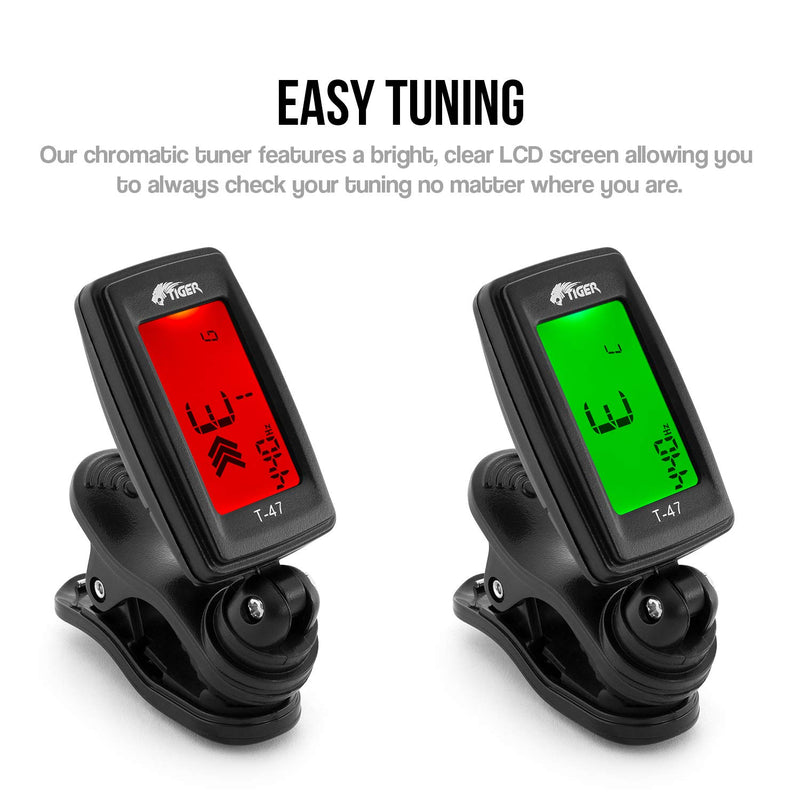 Tiger Guitar Tuner - Clip On Chromatic Tuner T-47