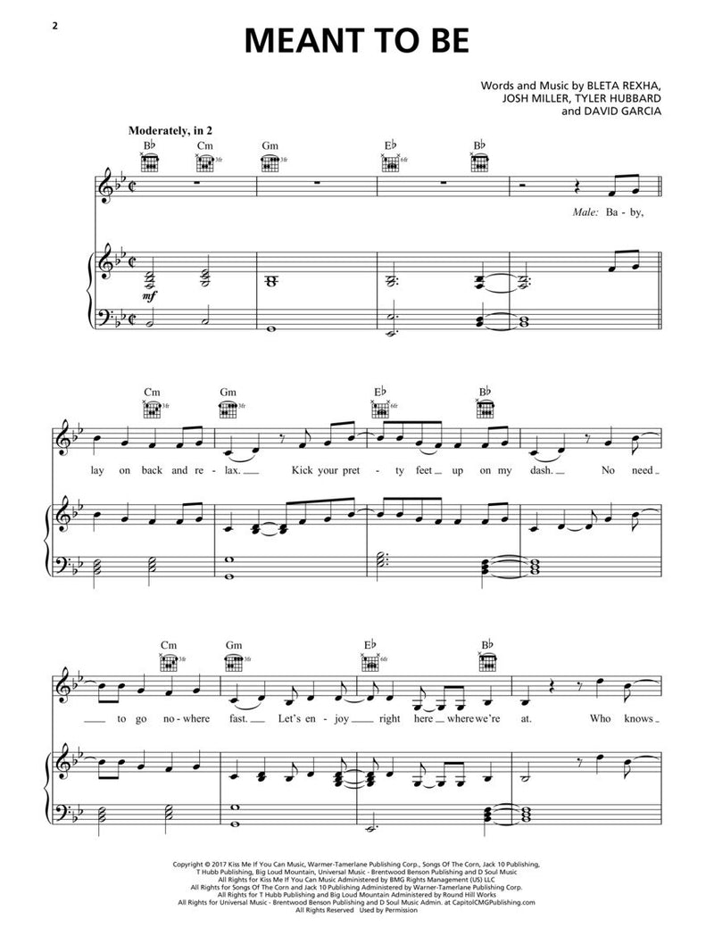 Bebe Rexba & Florida Georgia Line - Meant To Be - Sheet Music Single