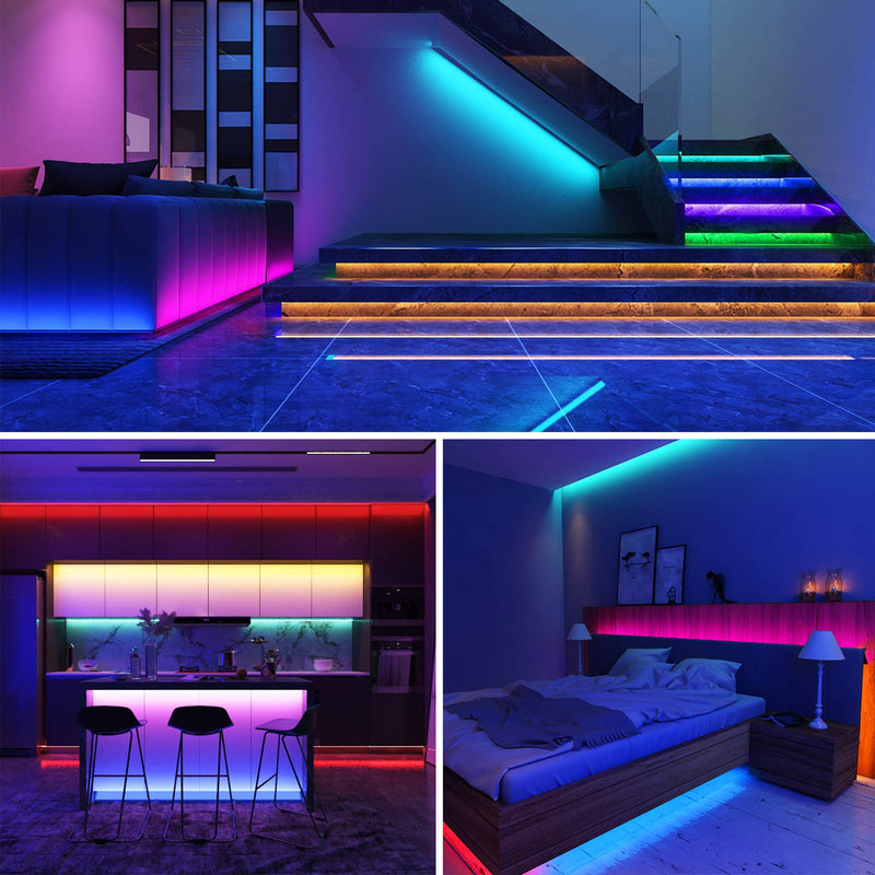 [AUSTRALIA] - Gusodor Led Strip Lights 65.6 Feet Led Lights Music Sync Smart Rope Lights Color Changing Timing with 24 Key Remote App Control RGB Tape Light DIY Colors Led Lights for Bedroom Home TV Party 