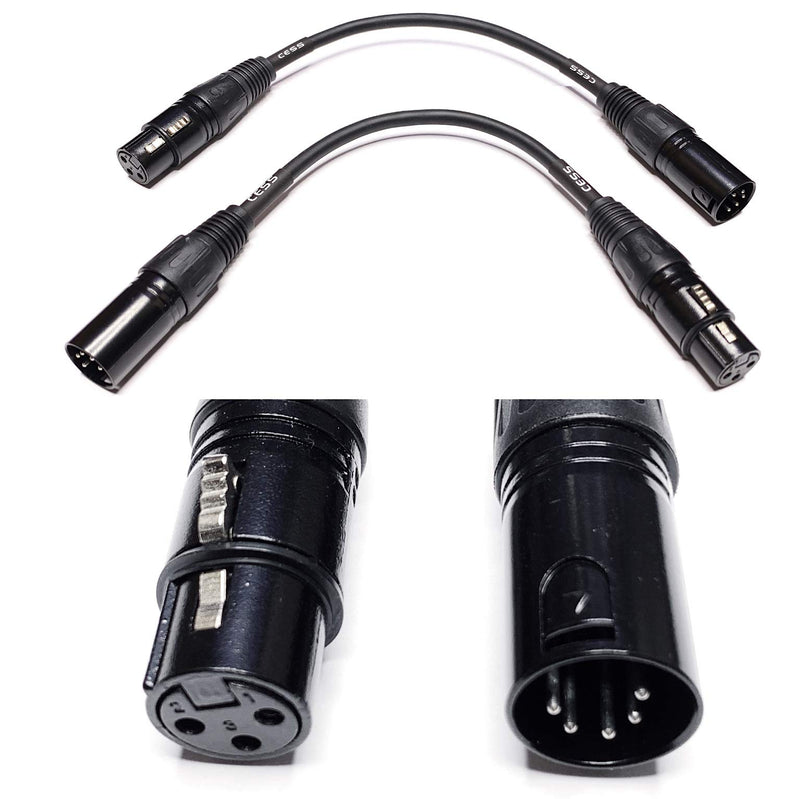 [AUSTRALIA] - CESS-017 XLR 5-Pin Male to 3-Pin Female Cable - XLR5M to XLR3F - 2 Pack 