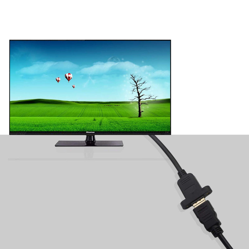 [AUSTRALIA] - HDMI Panel Mount 90 Degree Extension Cable,HDMI Femlae to 90 Degree UP Male Connector Wire, with Screw Hole Panel Mount,Support 4K 60hz 3D TV, Roku, Xbox360 eat. (Angle UP) Angle UP-0.5m 