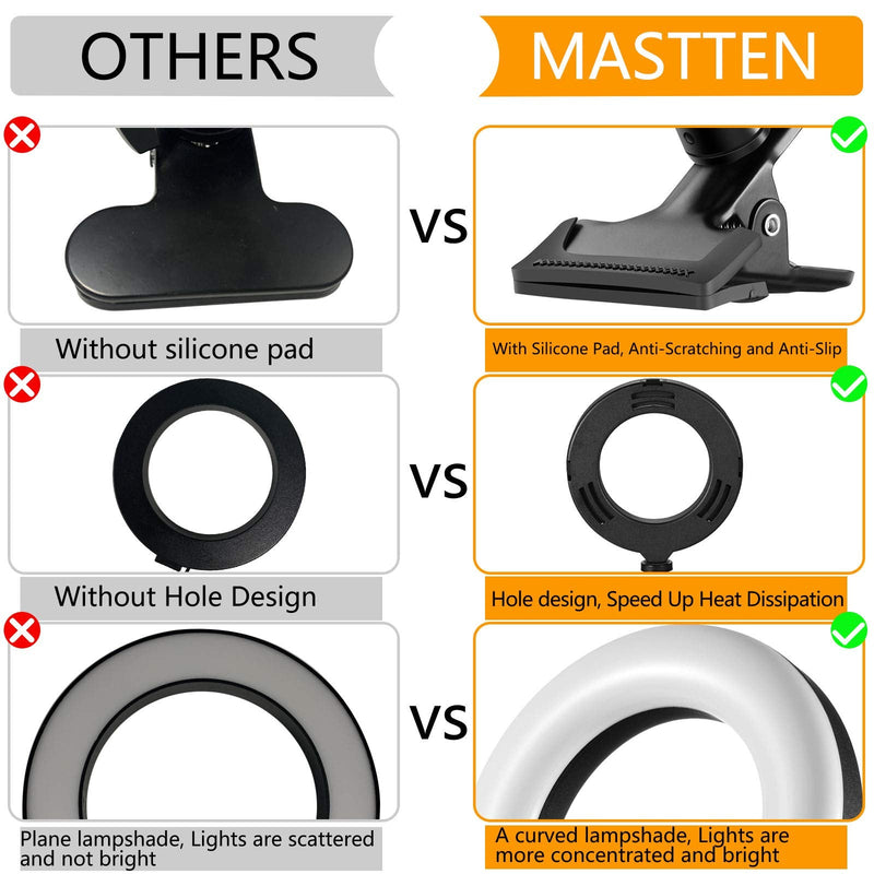 Mastten Ring Light for Laptop Phone, 6" Mini Ring Light with Clip Clamp Mount, Video Conference Lighting with Bluetooth Remote/Phone Holder/Tripod, for Zoom Meetings, Makeup, YouTube, TIK Tok, Vlogs