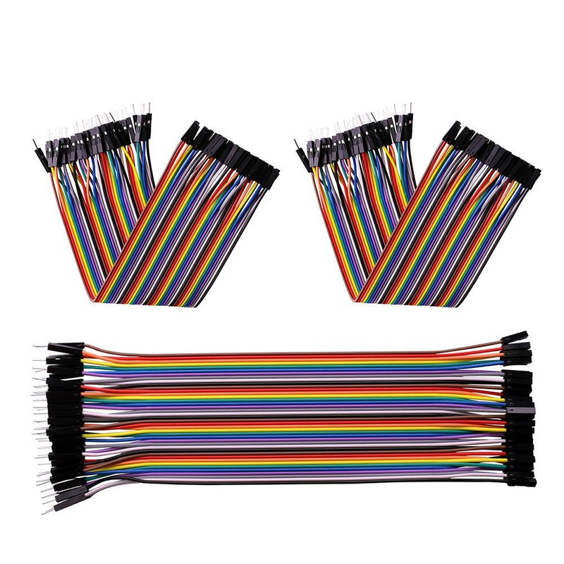 XINYUWIN 120pcs Multicolored Dupont Wire 40pin Male to Female, 40pin Male to Male, 40pin Female to Female Breadboard Jumper Wires Ribbon Cables Kit for arduino/DIY/Raspberry Pi 2 3